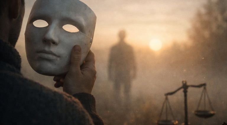 Masque à la main, piège invisible du travail sur soi, besoin de justice , difficulté de lâcher-prise