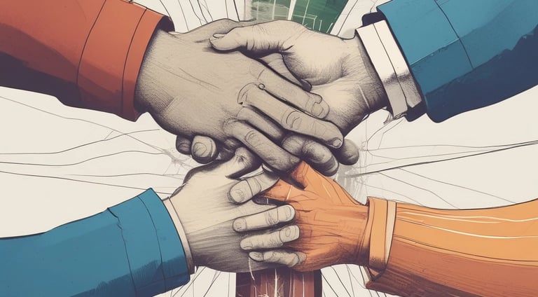 a man riding a skateboard down a street next to tall buildings