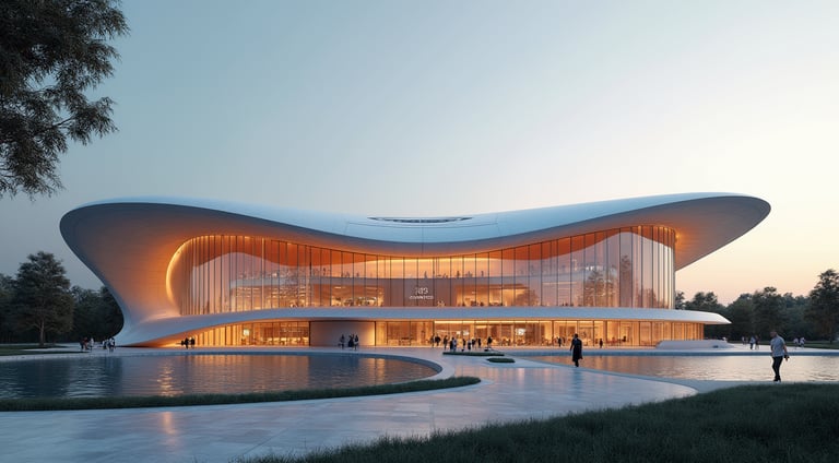 Render de arquitectura generado con IA, mostrando un diseño moderno y detalles fotorrealistas