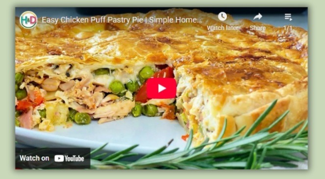 Chicken puff pastry pie