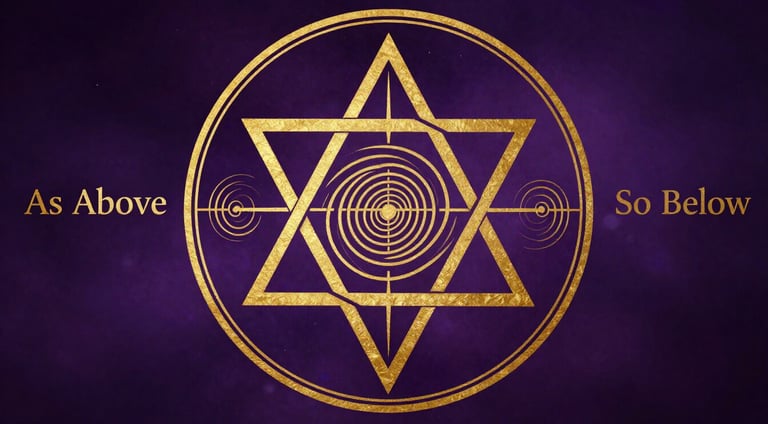 Hermetic principle as above so below symbol representing conscious and subconscious mind connection