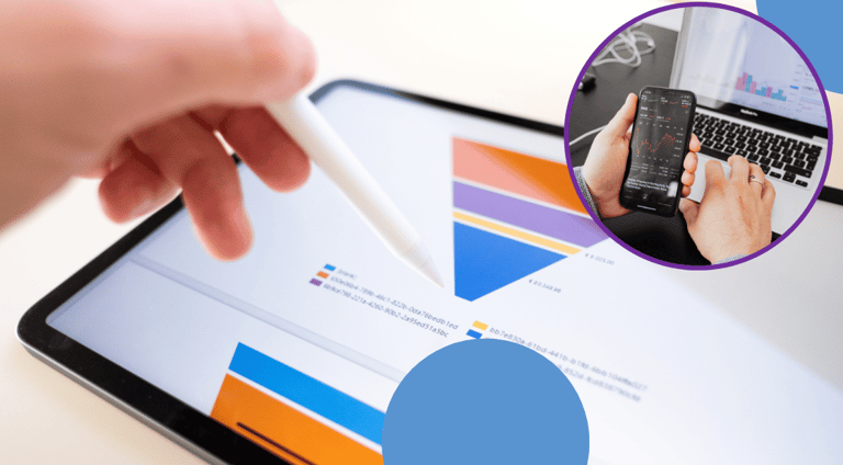 tablet with a marketing funnel