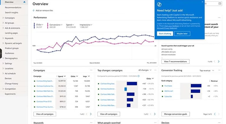 Microsoft ads client interface
