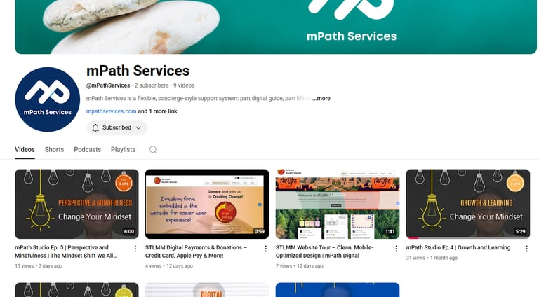 Screenshot of Mandar Pathak’s YouTube channel, showing a grid of short motivational videos with bold