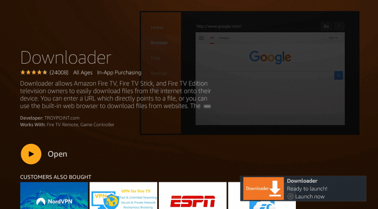 screenshot of downloader app