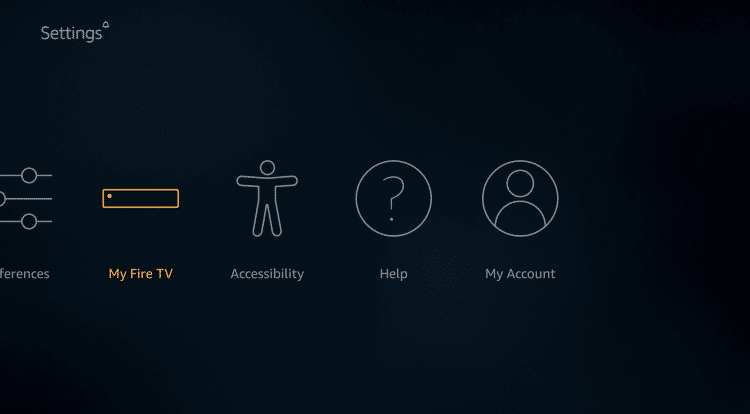 firstvstick setting with nyfiretv menu option highlighted