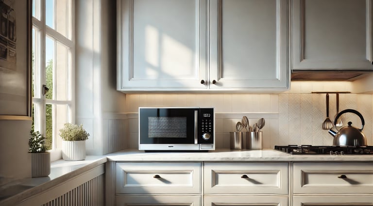 kitchen with a microwave oven