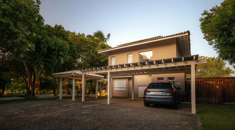 Carport bois avec voiture
