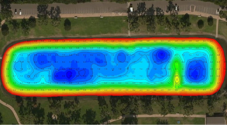 masurarea adancimilor apei prin batimetrie, calcul volum dragaj, sonar single beam, profil albie
