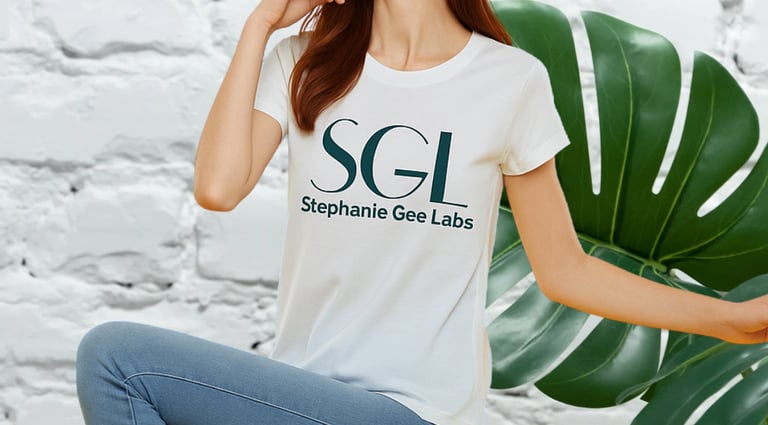 Woman wearing SG Labs T-shirt