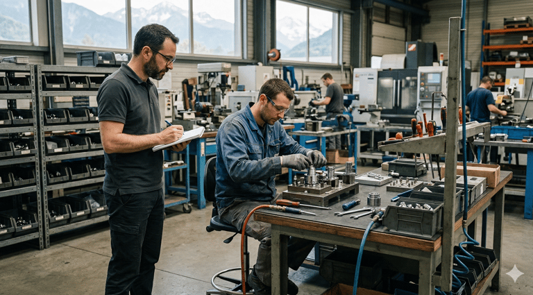 ergonome analysant une situation de travail en entreprise pour prévenir les TMS en Haute-Savoie