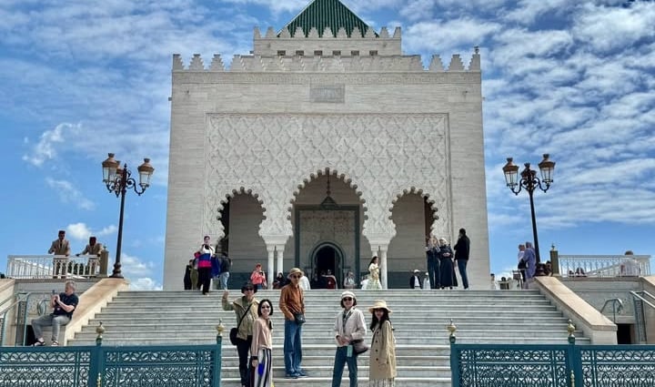 Rabat morocco a group of people standing in front of a building