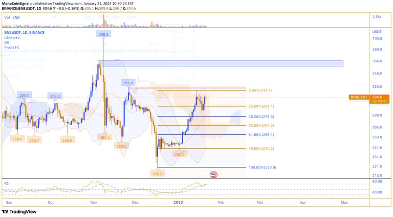 MonoCoin Signal - BNB's daily analysis - Jan 21