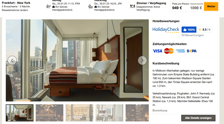 Condor Holiday New York Deal