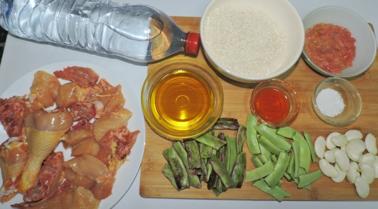 The Basic Ingredients of Valencian Paella.