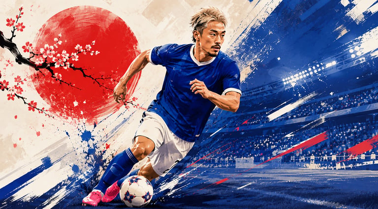 Illustration de Daizen Maeda en action sous les couleurs bleues d’Ipswich Town