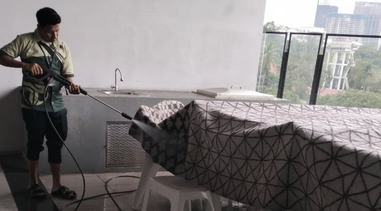 Expert outdoor carpet deep cleaning by TOT Cleaning & Landscape Service