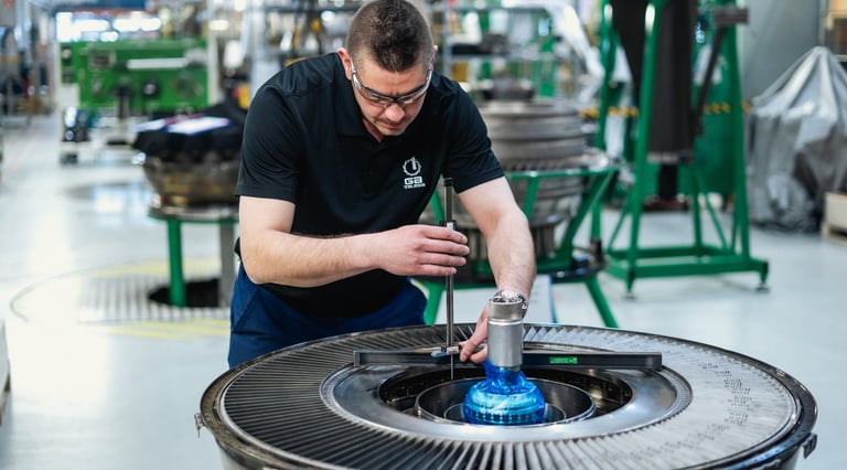 Valokuva työntekijän teollisuusalalla yrityksen markkinointia varten