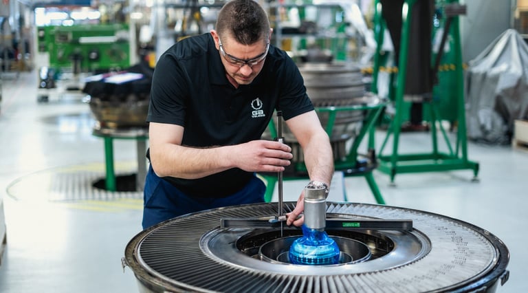 Valokuva työntekijän teollisuusalalla yrityksen markkinointia varten