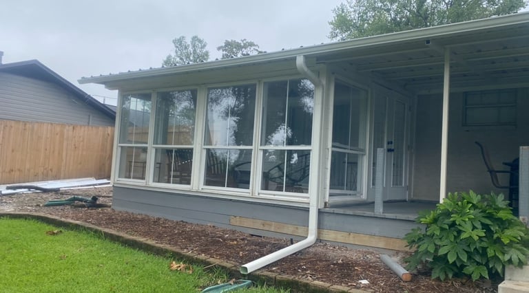 Installed new gutter system on customer's home in Tyler, TX after hail storm damage to roof