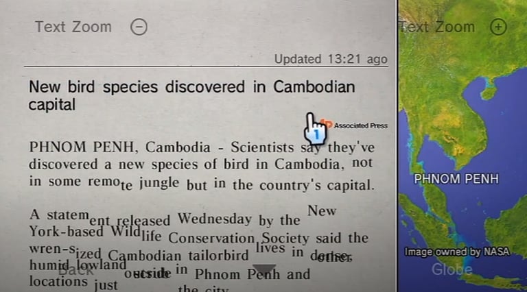 Wii News Channel - New Bird Species!