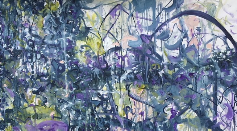 blue and green abstract painting
