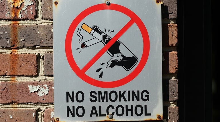 no smoking no alcohol sign