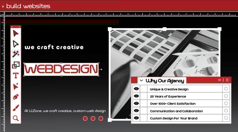 a website page with a webpagel of a website page