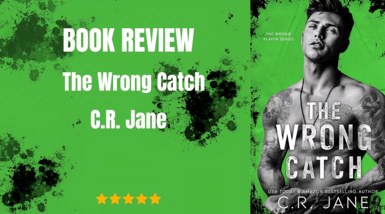 Blog post sample showing a book review of The Wrong Catch by C.R. Jane on Click With Marcie website
