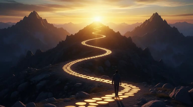 un homme qui va vers les sommet d'une montagne a pieds