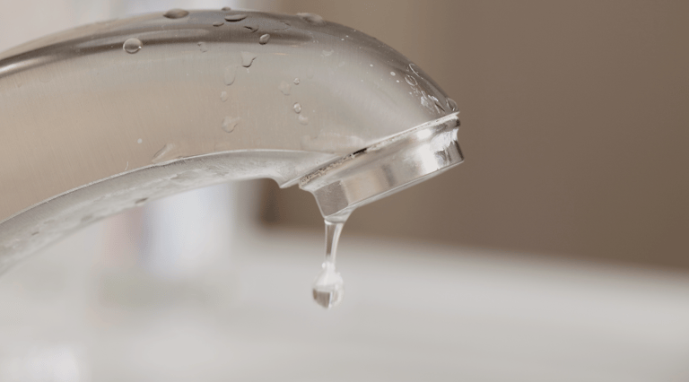 Faucet dripping water
