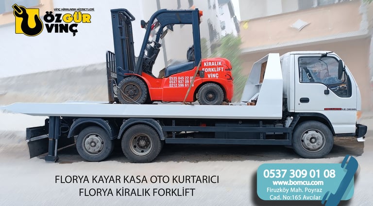 a forklift truck with a forklift truck in the back
