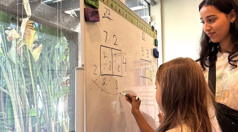 Girl doing multiplication