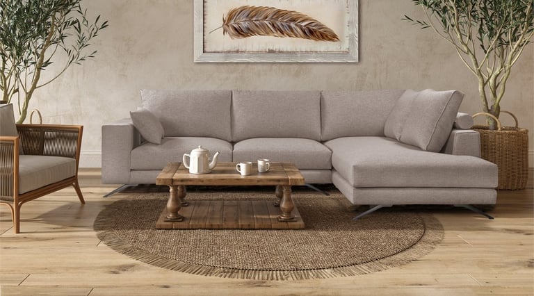 a living room with a couch and a coffee table