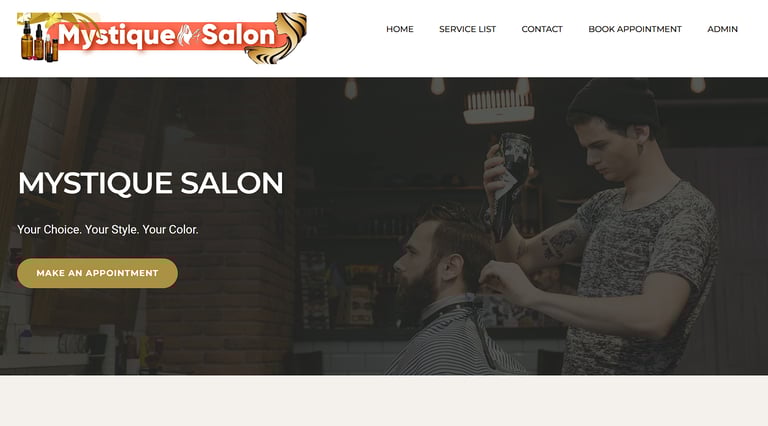 Online Salon Booking System - Homepage