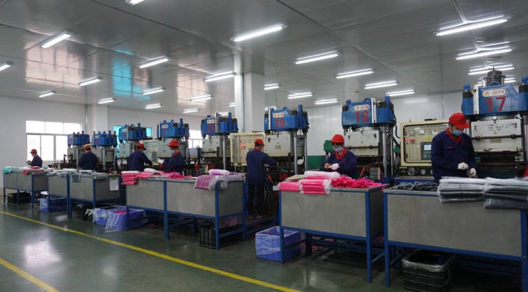 Production equipment in the factory workshop is in operation