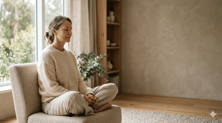 Pessoa em sessão de terapia EMDR, em ambiente tranquilo