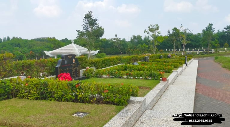 Makam san diego hills memorial park untuk bongpi diletakkan di kepala