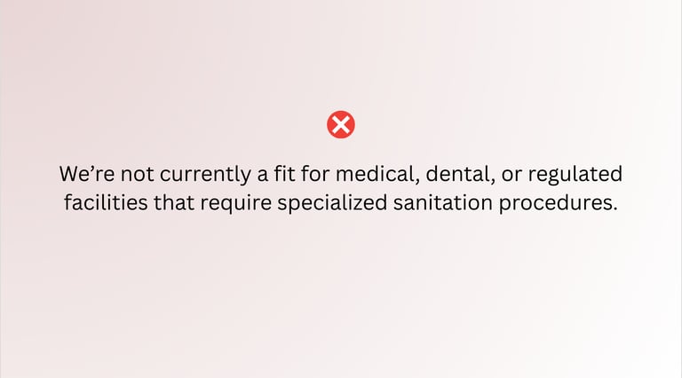 a description of what facilities are not serviced