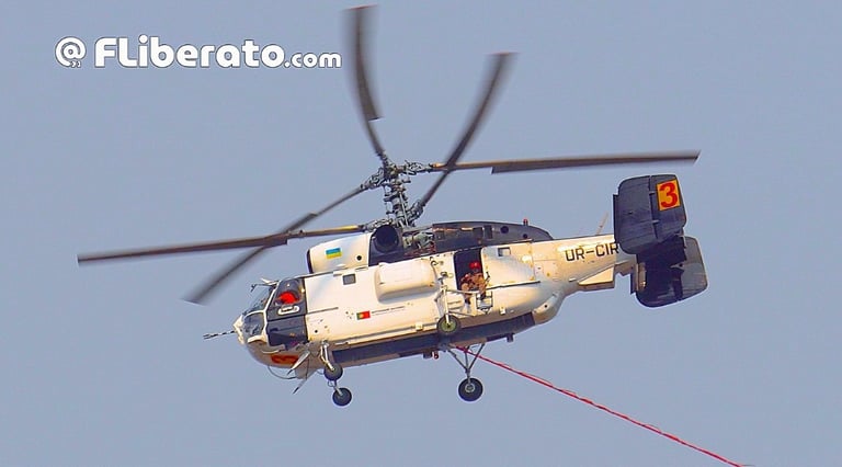Helicópteros KAMOV UR-CIR e UR-CWW combate a incêndios em Portugal
