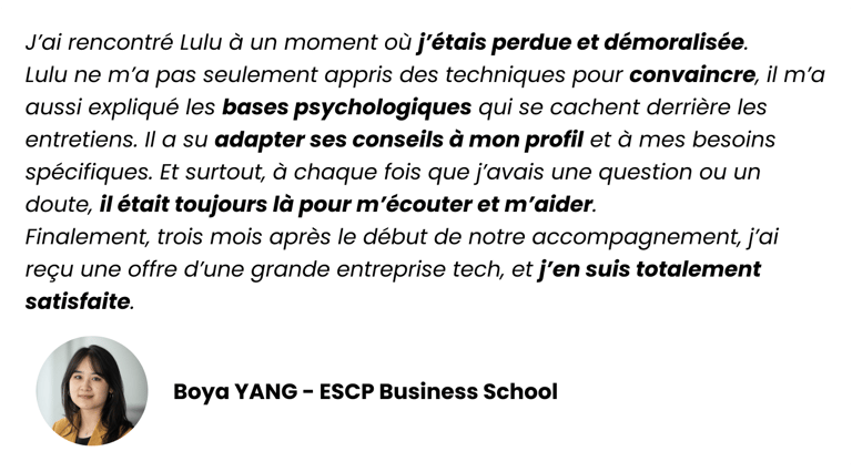 Lettre de recommandation d'une étudiante satisfaite par le service de faguohuayilulu