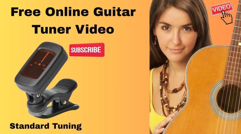 oyful person playing guitar while listening to pitch in tuning tutorial
