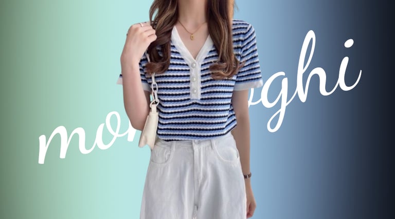 ao mongtoghi coc tay ke ngang mau xanh