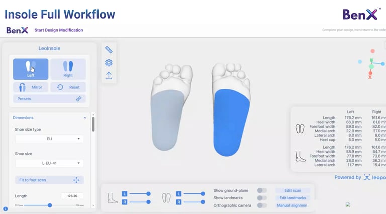 BenX orthotic design and fabrication software