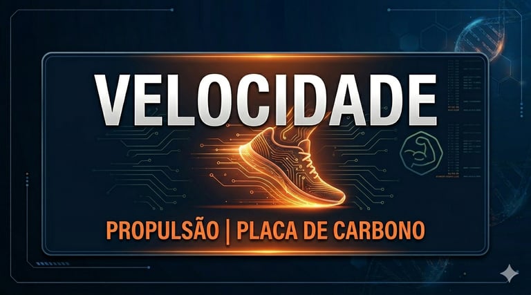 Tênis de performance para velocidade com placa de carbono. Estilo Vida Performance.