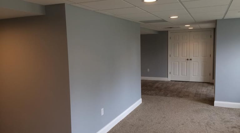 Basement remodel transforming unused space into functional living area in Columbus, Ohio