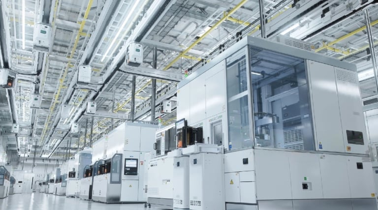 Typica internal look of  a semiconductor wafer fabrication unit