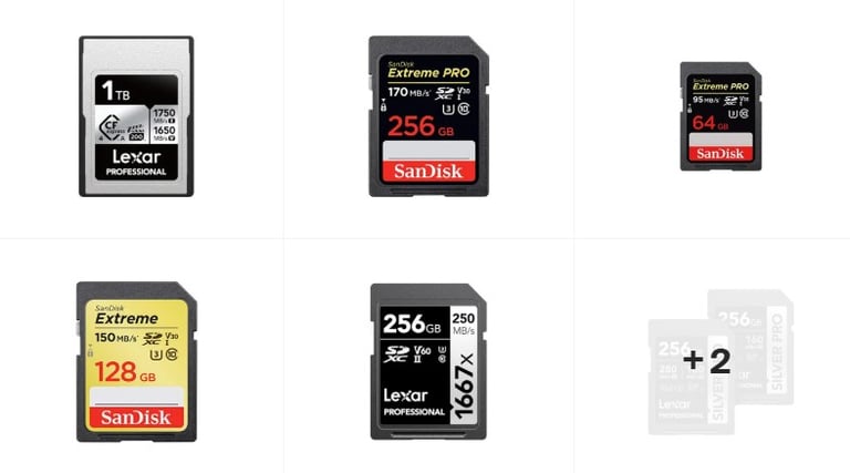 Camera and Audio Memory Cards 