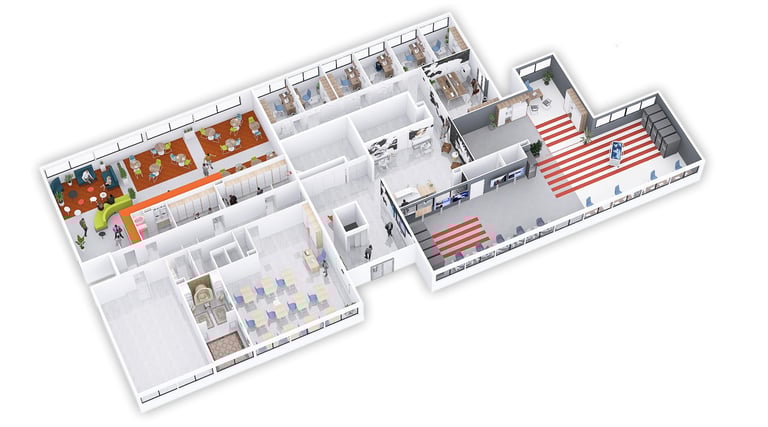 Axonométrie 3d : Locaux d'entreprise à Toulon