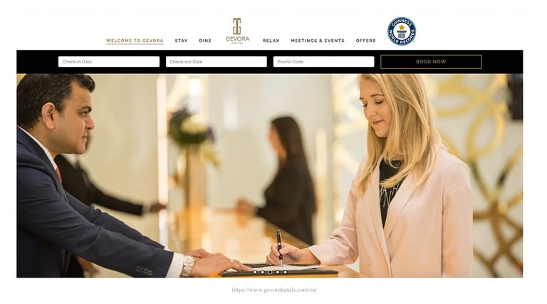 Gevora Luxury Hotel website